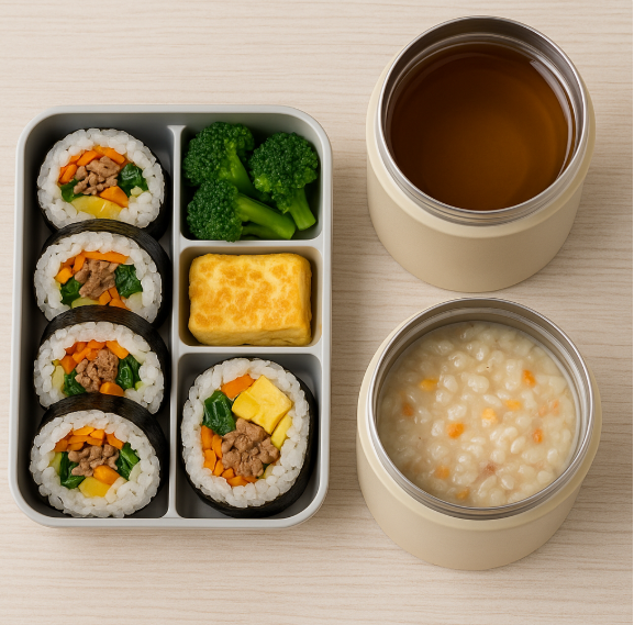 수능 도시락 김밥,죽,국