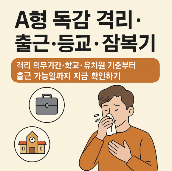 A형 독감 격리 출근 등교 잠복기 썸네일 이미지