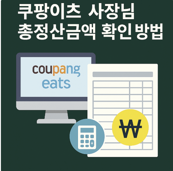 쿠팡이츠 사장님 총정산금액 확인방법 썸네일 이미지