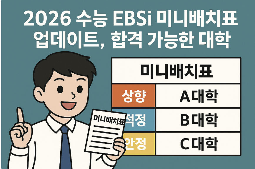 2026 수능 EBSi 미니배치표 업데이트, 합격 가능한 대학 썸네일 이미지