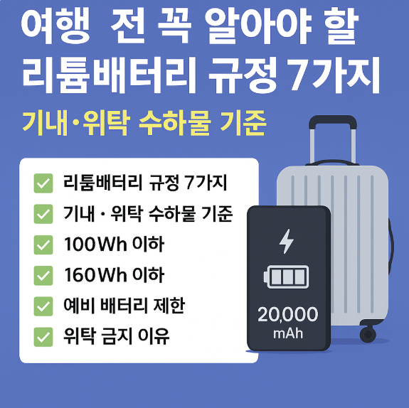 여행 전 꼭 알야야 할 리튬배터리 규정 7가지 썸네일 이미지