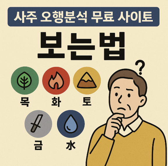 사주 오행분석 무료 사이트 보는법 썸네일 이미지