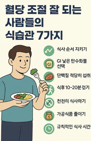 혈당 조절 잘 되는 사람들의 식습관 7가지 썸네일 이미지
