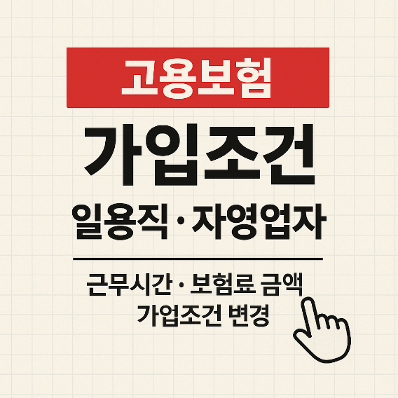 고용보험 가입조건 일용직, 자영업자 근무시간 썸네일 이미지
