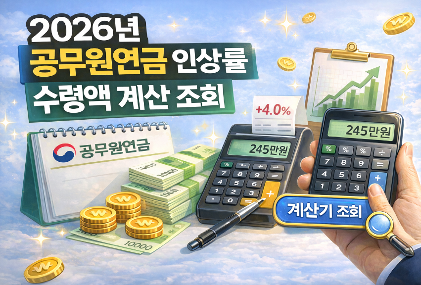 2026년 공무원연금 인상률 수령액 계산 조회 썸네일 이미지
