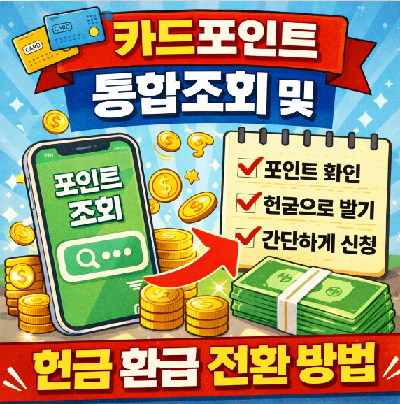 카드포인트 통합조회 및 현금 환급 전환 썸네일 이미지