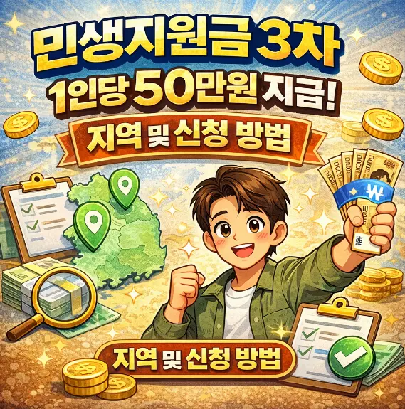 민생지원금 3차 1인당 50만원 지급 썸네일 이미지