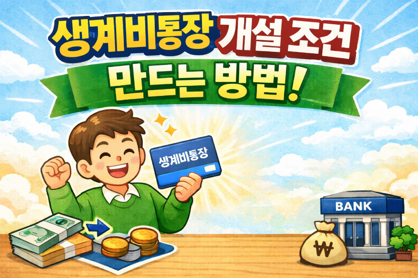 생계비통장 개설 조건 만드는 방법 썸네일 이미지